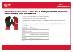 MILWAUKEE Zimní Rukavice CutA - M / 8 - 1 pár 4932471343 A4 PDF