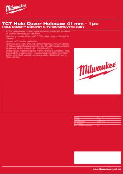 MILWAUKEE Hole Dozer Holesaws with Carbide Teeth 49560715 A4 PDF