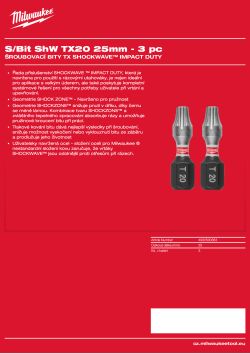 MILWAUKEE Shockwave bits TX 4932500363 A4 PDF