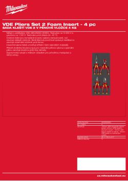 MILWAUKEE Sada kleští VDE 2 v pěnové vložce 4 ks 4932493460 A4 PDF