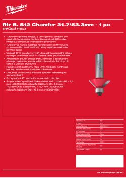 MILWAUKEE Srážecí fréza, stopka 12 mm, 31,7 / 53 mm – 1 ks 4932501211 A4 PDF