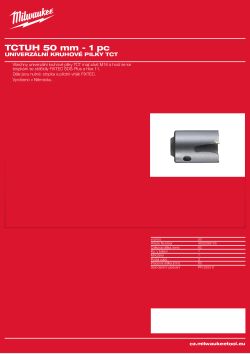 MILWAUKEE TCT Universal Holesaws 4932399105 A4 PDF