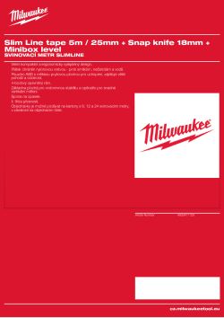 MILWAUKEE Slimline Tape Measures 4932471129 A4 PDF