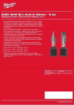 MILWAUKEE Shockwave bits SL 4932500388 A4 PDF