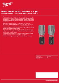 MILWAUKEE Shockwave bits TX 4932500368 A4 PDF