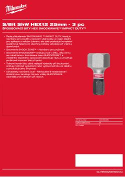 MILWAUKEE Shockwave bits Hex 4932500385 A4 PDF