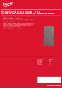 MILWAUKEE Brusný kámen velký - 1 ks 4932492362 A4 PDF