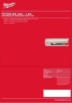 MILWAUKEE TCT Universal Holesaws 4932399100 A4 PDF