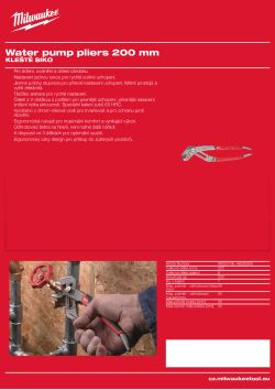 MILWAUKEE Klešte SIKO 200 mm 48223108 A4 PDF