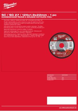 MILWAUKEE Combi Cutting & Grinding Discs 4932502294 A4 PDF