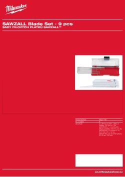 MILWAUKEE Sada pilových plátků SAWZALL™ (9 ks) 49221145 A4 PDF