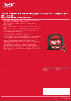 MILWAUKEE 8 m / 26' NEMAGNETICKÝ 48225226 A4 PDF