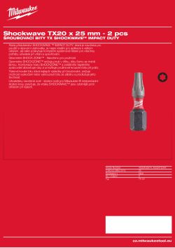 MILWAUKEE TX20 x 25 mm - 2 ks 4932472044 A4 PDF