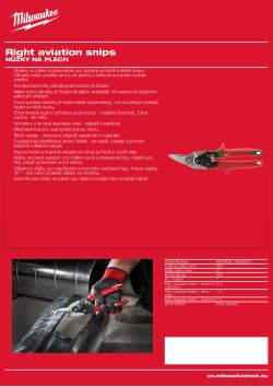 MILWAUKEE Nůžky na plech - pravé 48224020 A4 PDF