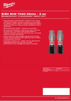 MILWAUKEE Shockwave bits TX 4932500366 A4 PDF