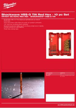 MILWAUKEE SHOCKWAVE™ HSS-G TiN Red Hex set vrtáků v plastové kazetě (10 ks) 48894759 A4 PDF