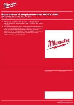 MILWAUKEE Náhradní potní pásek BOLT100 4932480667 A4 PDF