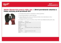 MILWAUKEE Zimní Rukavice CutC - M / 8 - 1 pár 4932471347 A4 PDF