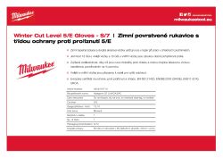 MILWAUKEE Zimní Rukavice CutE - S/7 - 1 pár 4932479710 A4 PDF