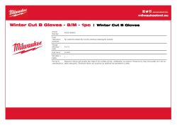 MILWAUKEE Zimní Rukavice CutB - 8/M - 1 pár 4932480602 A4 PDF