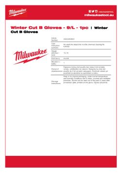 MILWAUKEE Zimní Rukavice CutB - 9/L - 1 pár 4932480603 A4 PDF