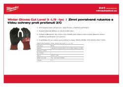 MILWAUKEE Zimní Rukavice CutC - L/ 9 - 1 pár 4932471348 A4 PDF