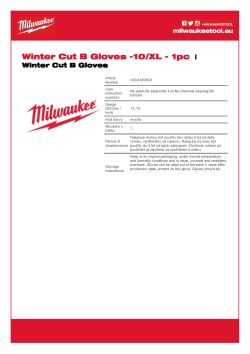 MILWAUKEE Zimní Rukavice CutB - 10/XL - 1 pár 4932480604 A4 PDF