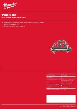 MILWAUKEE Řetězová čisticí hlavice 75 mm pro spirály 32 mm 48534837 A4 PDF