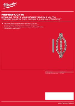 MILWAUKEE Tvrdokovový řetěz 110 mm pro vysokorychlostní čističku odpadů M18™ s ohebnou hřídelí, určenou k odstraňování usazenin 4932480731 A4 PDF