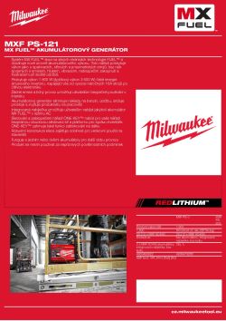 MILWAUKEE MX FUEL™ akumulátorový generátor 4933501197 A4 PDF