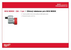 MILWAUKEE M12 BDDX-OA excentrický nástavec pro šroubovací aplikace – 12 poloh nastavení 4932430432 A4 PDF