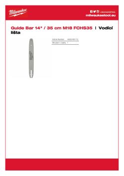 MILWAUKEE Vodící lišta 35 cm, ⅜″ x 1,1 mm 4932480172 A4 PDF