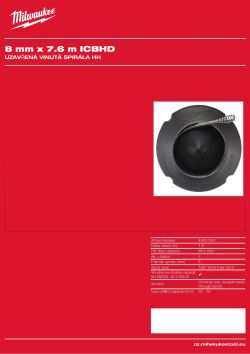 MILWAUKEE Buben se spirálou s vnitřním jádrem 8 mm × 7,6 m a kulovou hlavicí 48532581 A4 PDF