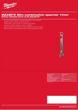 MILWAUKEE Štíhlý očkoplochý klíč MAXBITE™ 11 mm 4932500010 A4 PDF