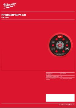 MILWAUKEE Měkká opěrná podložka PSA pro excentrickou brusku M12 FUEL™ 150 mm 4932499246 A4 PDF
