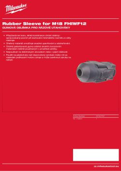 MILWAUKEE Gumový ochranný návlek pro M18 FHIWF12, M18 ONEFHIWF12 a M18 ONEFHIWF34 49162767 A4 PDF