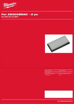 MILWAUKEE Filtrační vložky, 2 ks 4932352305 A4 PDF