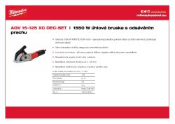 MILWAUKEE Úhlová bruska 1 550 W se systémem odsávání prachu (hloubka řezu 19 mm) 4933448025 A4 PDF