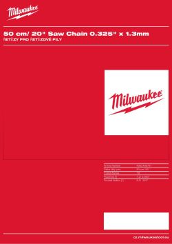 MILWAUKEE Pilový řetěz 50 cm / 20″, 0,325″ × 1,3 mm 4932498791 A4 PDF