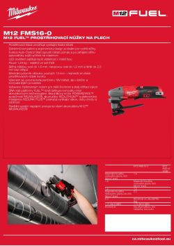 MILWAUKEE M12 FUEL™ prostřihovací nůžky na plech 4933502337 A4 PDF