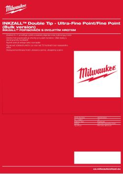 MILWAUKEE INKZALL™ popisovač s dvojitým hrotem – ultrajemný a jemný hrot (velké balení) 4932502325 A4 PDF
