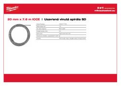 MILWAUKEE Spirála s vnitřním jádrem 20 mm × 7,6 m se spojovacím koncem 4932471703 A4 PDF