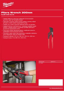 MILWAUKEE Klešťový klíč 300 mm 4932501151 A4 PDF