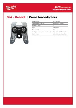 MILWAUKEE Adaptér RJA pro Geberit 4932480968 A4 PDF