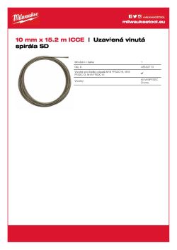 MILWAUKEE Spirála s vnitřním jádrem 10 mm × 15,2 m, se spojovacím koncem 48532773 A4 PDF