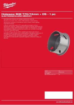MILWAUKEE Electrical Holesaws 4932501694 A4 PDF