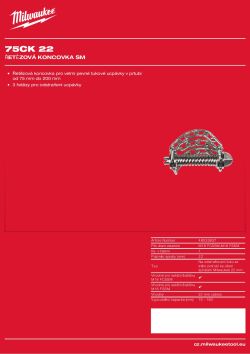 MILWAUKEE Řetězová čisticí hlavice 75 mm pro spirály 22 mm 48533837 A4 PDF