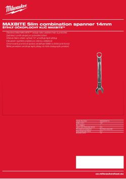 MILWAUKEE Štíhlý očkoplochý klíč MAXBITE™ 14 mm 4932500013 A4 PDF