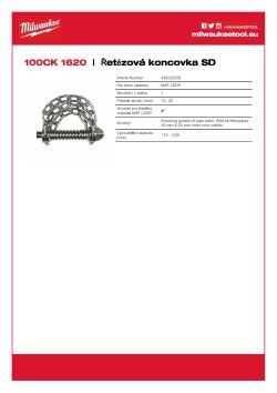 MILWAUKEE Řetězová čisticí hlavice 100 mm pro spirály 16 a 20 mm 48532838 A4 PDF