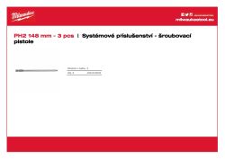 MILWAUKEE Šroubovací bit PH2 o délce 148 mm pro sádrokartonářský šroubovák M18 FSG 4932459393 A4 PDF